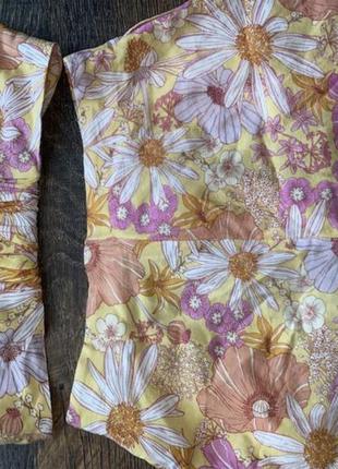 Льняний костюм топ і шорти h&m linen bland костюм с льна летний костюм в цветочный принт zara2 фото