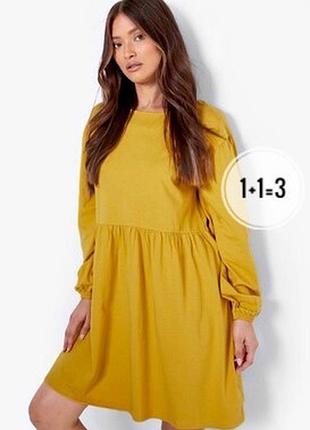 Хлопковое платье свободного кроя boohoo