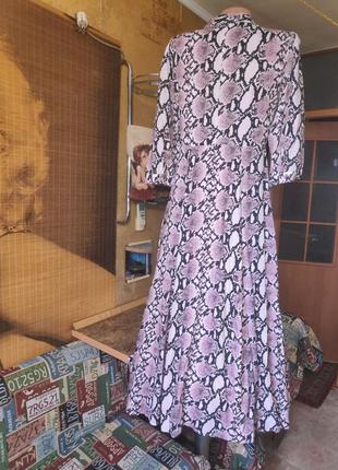 Новое/💯 вискоза/платье рубашка макси с карманами/ змеиный принт roman5 фото