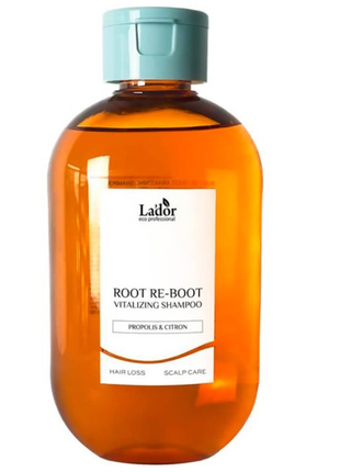 Шампунь lador root re-boot vitalizing shampoo propolis & citron для сухої шкіри голови1 фото