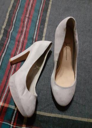 Туфли под замш светло-серые