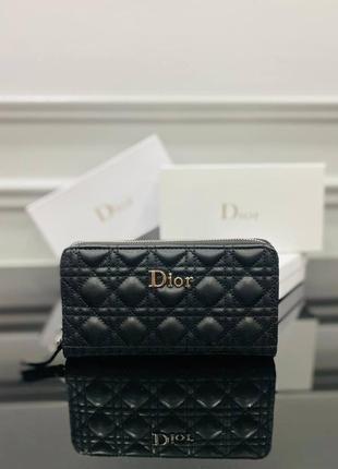 Кошелек стеганый черный женский в стиле christian dior&nbsp; кристиан диор экокожа1 фото