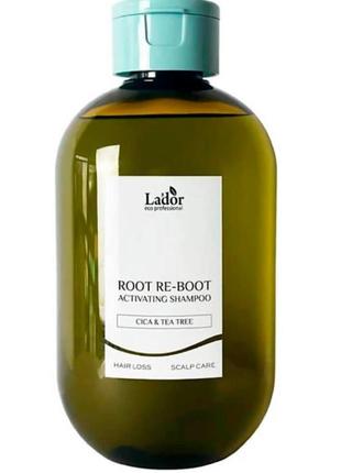 Шампунь lador root re-boot activating shampoo cica & tea tree для жирной и проблемной кожи головы