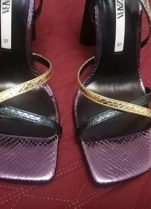 Новые женские туфли metallic zara зара 37 р.5 фото