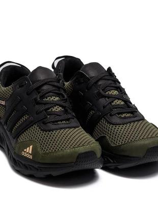 Кроссовки мужские adidas climacool olive кожа-сетка9 фото