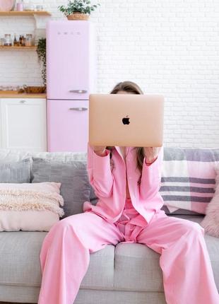 Костюм, королевский лен, gabriel розовый7 фото