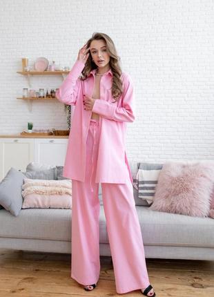 Костюм, королевский лен, gabriel розовый5 фото