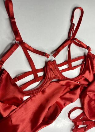Червоний набір еротичної білизни на новий рік3 фото
