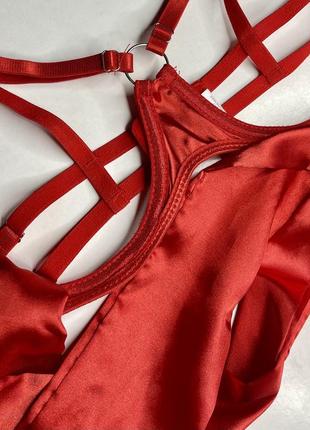 Червоний набір еротичної білизни на новий рік4 фото