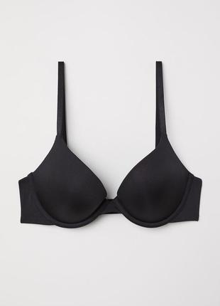 80b / 36b незаменимый чернокожий базовый бесшовный бюстгальтер из микрофибры h&m