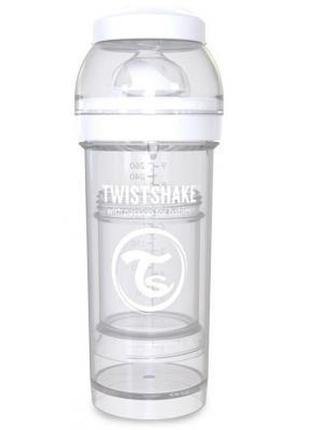 Пляшка для годування twistshake антиколькова 260 мл, біла (24857)1 фото