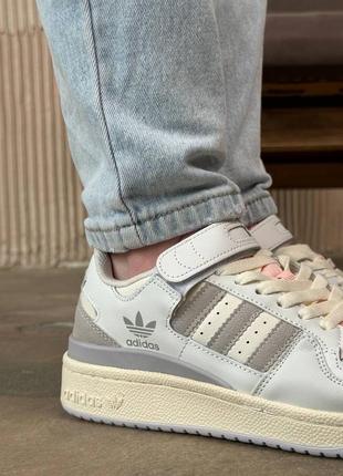 Кроссовки adidas forum white pink2 фото