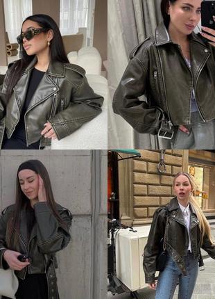 В наявності❗️оригінал❗️art.4341/826  невловима куртка, вінтаж косуха zara кожанка нова колекція3 фото