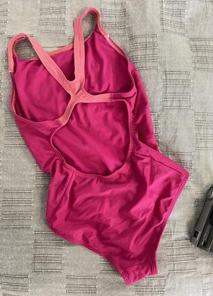 Спортивний рожевий суцільний купальник adidas4 фото