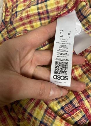 Штани в клітинку бавовняні літні брюки asos, xl5 фото