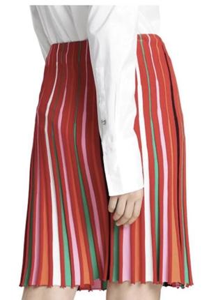 Трикотажна спідниця плісе різнокольорова спідниця до коліна marc cain вязаная юбка плиссе1 фото