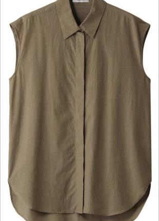 Брендова рубашка без рукавів max mara lis lareida рубашка в стиле сафари блуза без рукава1 фото