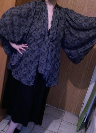 Эффектный,лёгкий кардиган-блузон,с пышным рукавом-кимоно,бохо,большого размера-оверсайз,np1 фото