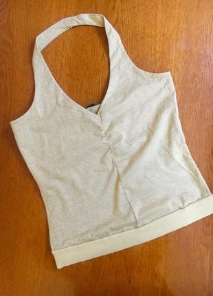 Нарядный золотистый топ