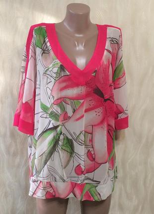 Яскрава шифонова блуза next батал