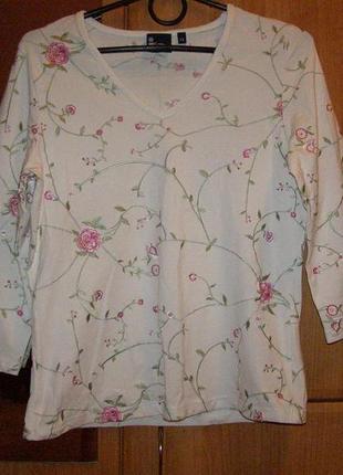 Кофта, принт розы, хлопок, dash, размер м