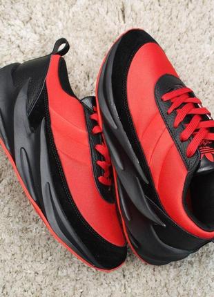Хитовые мужские кроссовки adidas sharks black red.2 фото
