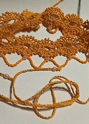 Чокер желтый ручная работа