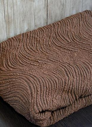 Чохол на кутовий диван крісло накидка, чохол на кутовий диван крісло натяжний туреччина коричневий3 фото