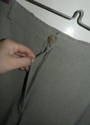 Лёгкие,зауженные,офисные,светло-оливковые брюки,большого размера,германия6 фото