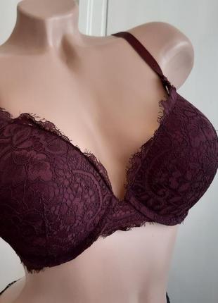 Бюстгальтер пуш-ап, цвет марсала, 75d, new look