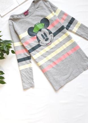 Сіренька кофтинка disney з веселим мики та кольоровими смужками