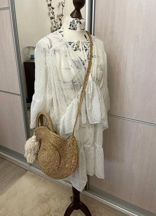 Шикарная слоистая туника пляжная накидка, короткое платье в стиле zara4 фото