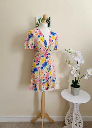 Нежное платье zara, цветочное яркое стильное💛💙3 фото