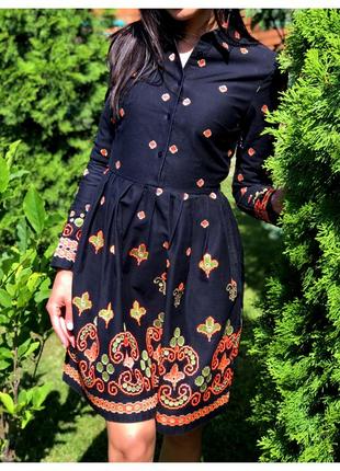 Коттоновое платье asos с яркой вышивкой🌹🌸🌻1 фото