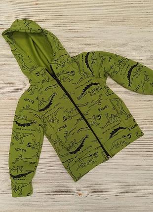 Кофта с динозаврами хлопок трикотаж на молнии