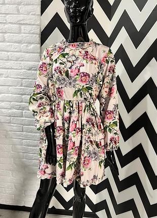 Милое платье оверсайз в цветочный принт