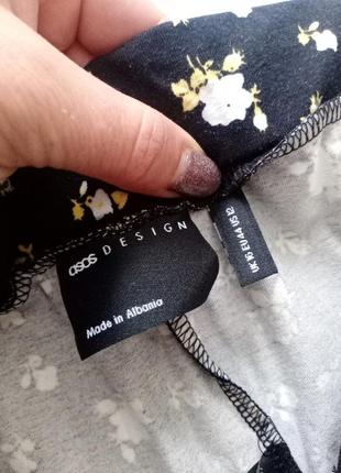 Трикотажные брюки брюки брючины asos в цветочный принт клеш мом