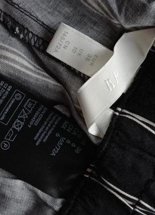 Черные полосатые штаны из вискозы h&m, m3 фото