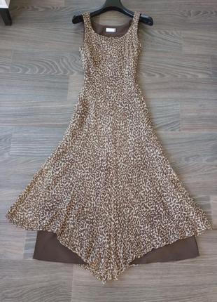 Вінтажна шовкова сукня двошарова; country casuals; m