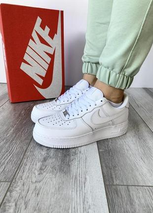 Nike air force 1 кросовки белие кожа