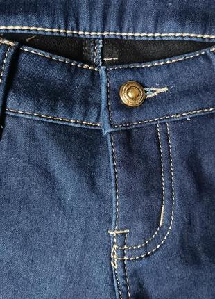 Темно синие теплые джинсы на флисе размер s (27)2 фото