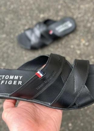 Мужские кожаные шльпанцы tommy hilfiger