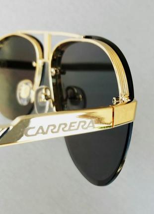 Carrera очки мужские солнцезащитные черные капли в металлической оправе9 фото