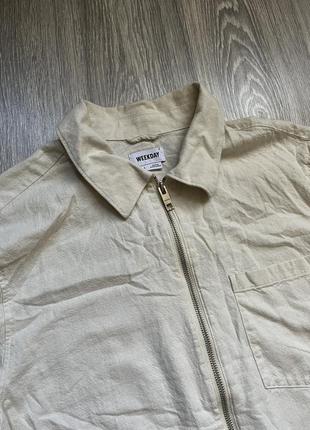 Weekday linen overshirt рубашка лляна сорочка оверсайз8 фото