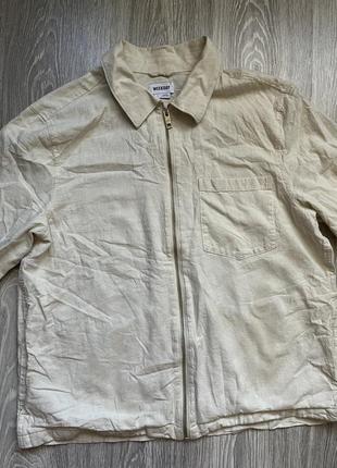 Weekday linen overshirt рубашка лляна сорочка оверсайз9 фото