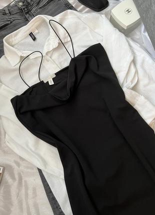 Красивое черное мини платье на брителях от h&amp;m5 фото