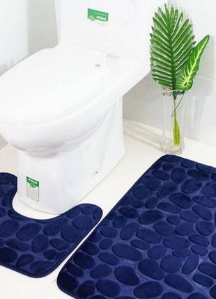 Набір 3-d текстурних килимків для ванної та туалету 2 шт. морські камінці