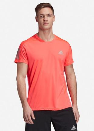 Яркая мужская футболка для бега adidas own the run aeroredy