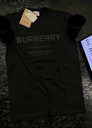 Мужская футболка burberry черная / брендовые футболки барбери для мужчин