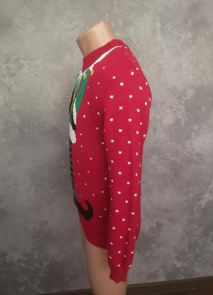 Новогодний мужской свитер эльф помощник санта клауса новый год рождество